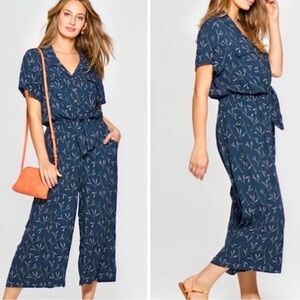 Universal Thread Navy Blue Printed Jumpsuit XL